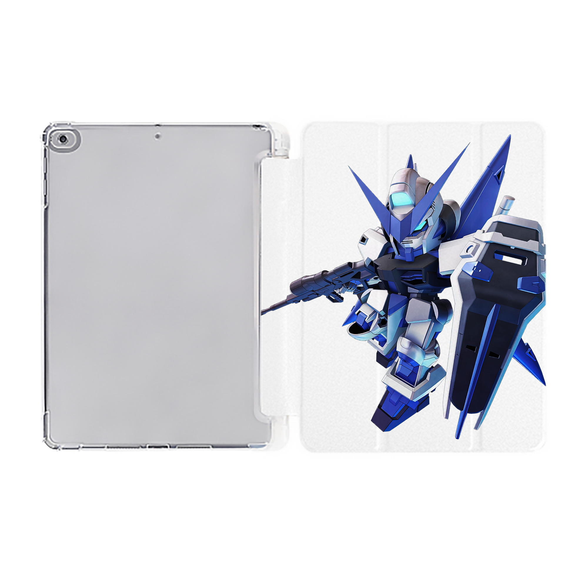 （画像用） 機動戦士ガンダム Mobile Suit Gundam IPad ケース ペン収納付き 三つ折りスタンド PUレザー×シリコン 対応機種9.5/10.5/10.9インチ